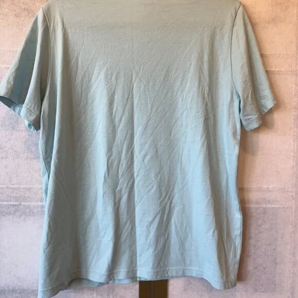 Kate Spade Blue Graphic Cocktail Tee with Sequin Cherry | Size L - Picture 3 of 3